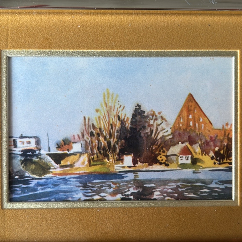 Vintage Framed Landscape Watercolour Art Print with Gold Frame - Picture 6 of 9